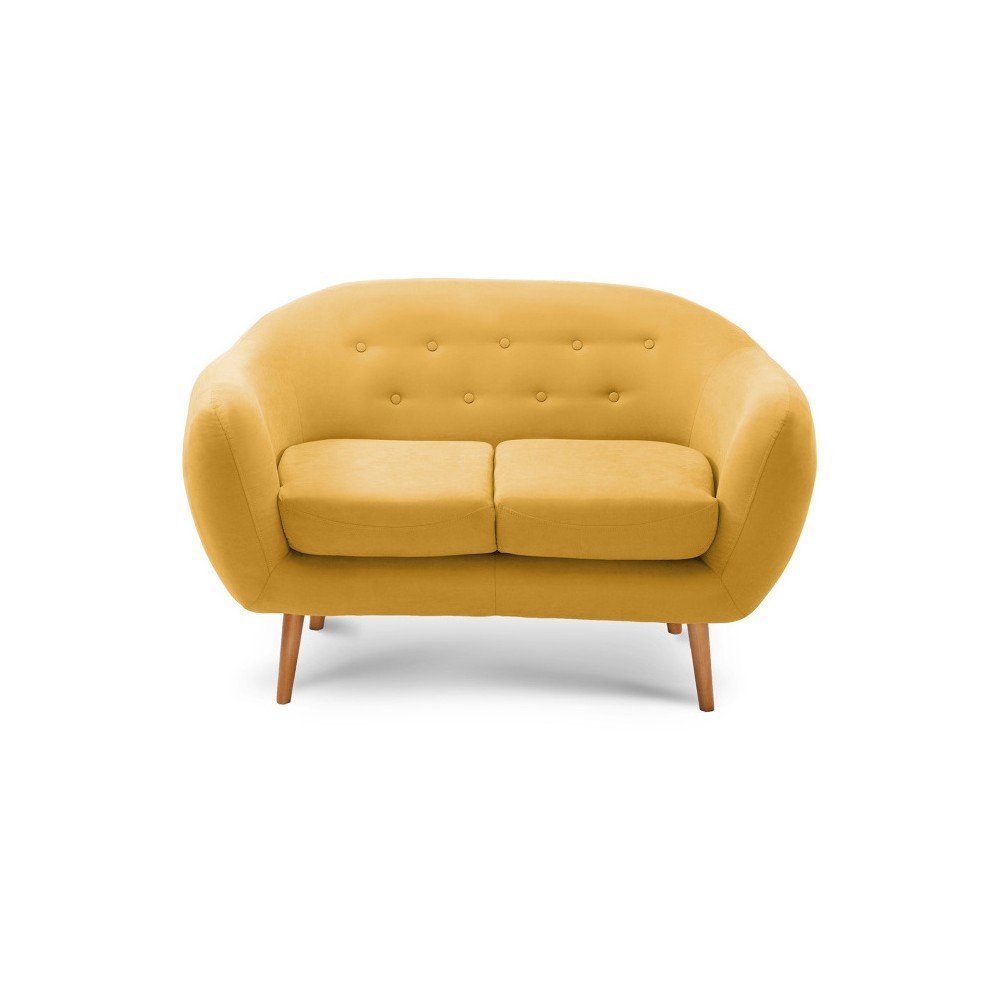 Tmavě žlutá dvoumístná sedačka Scandi by Stella Cadente Maison Constellation